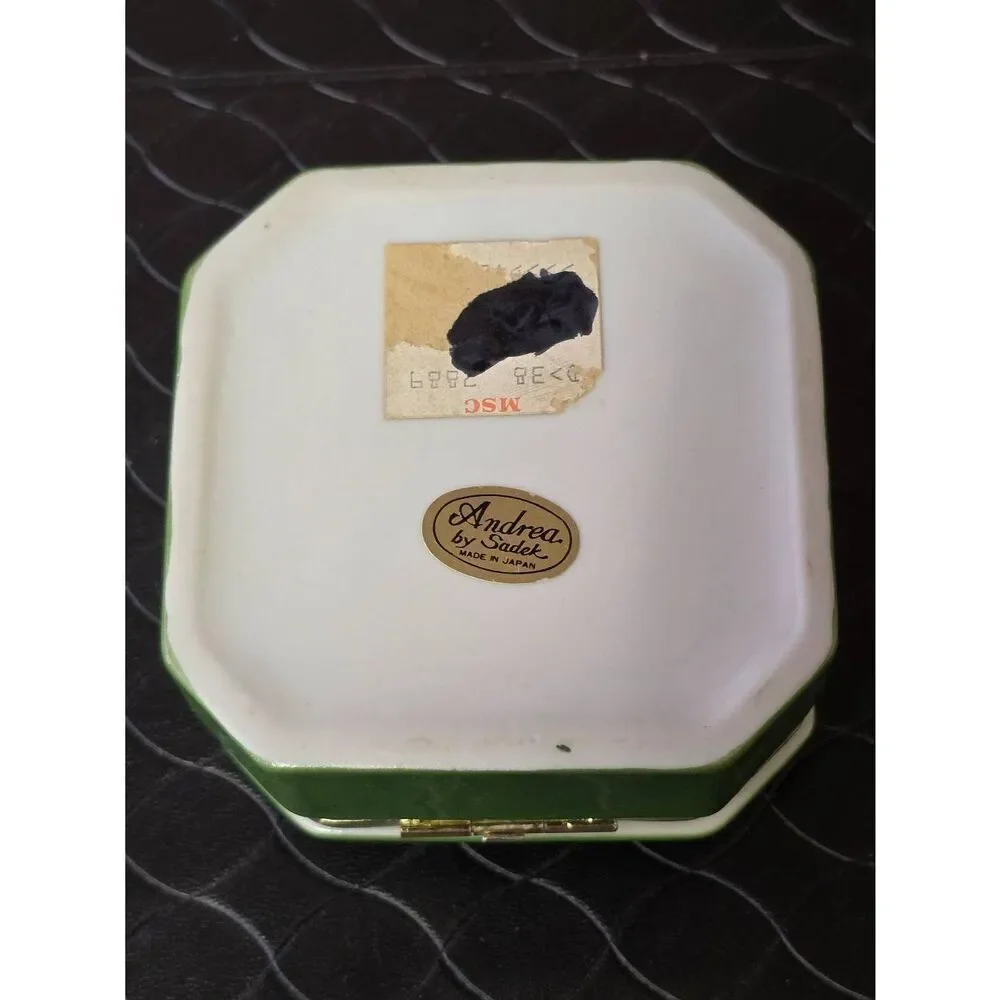 Andrea by Sadek Porcelain Square Box w/ Courting Couple Decoration